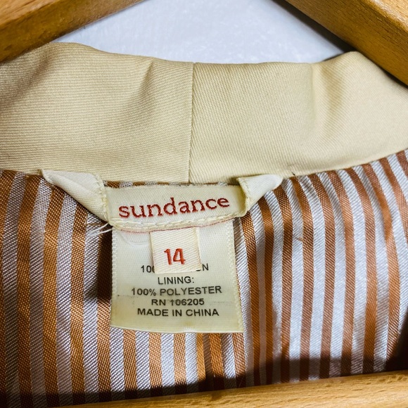 Sundance Cream Jacket Women’s Size 14 Business Casual Blazer 100% Cotton Shell - Picture 10 of 10